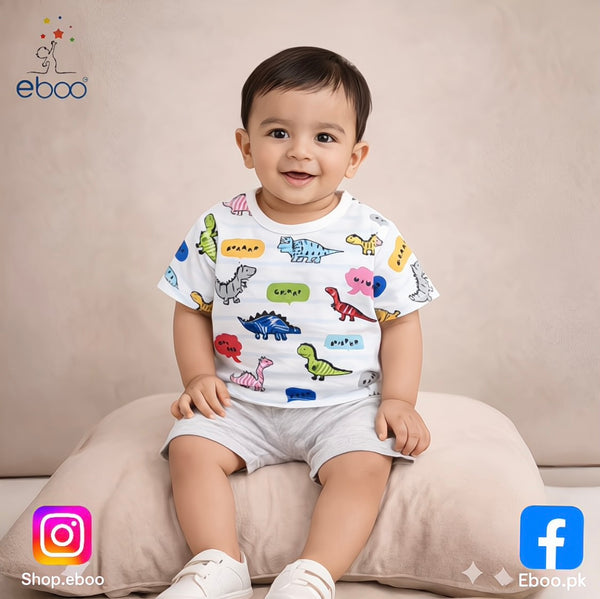 Eboo Baby Boy Dinosaur Print 2 PCS Set