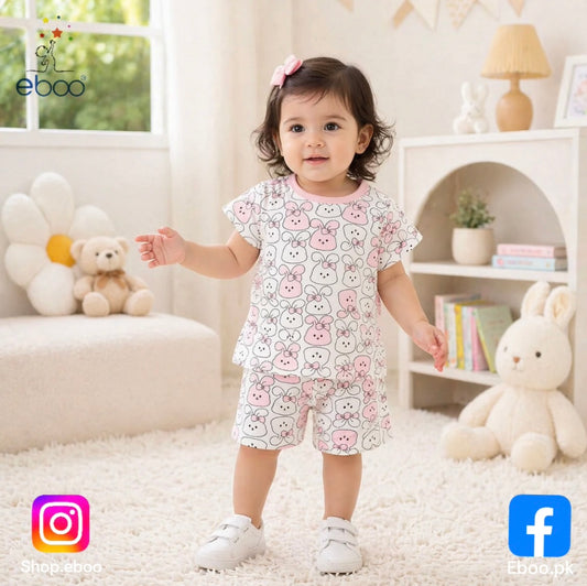 Eboo Summer Boys And Girls Short Sleeve T Shirt Set Shorts Two Piece Set