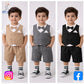 Eboo Stylish Boys’ Pinstripe Vest & Shorts Set – 3-Piece Formal Look
