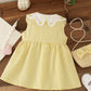 Eboo Baby Girls Sleeveless Heart Print Dress+Bag Set (YELLOW)