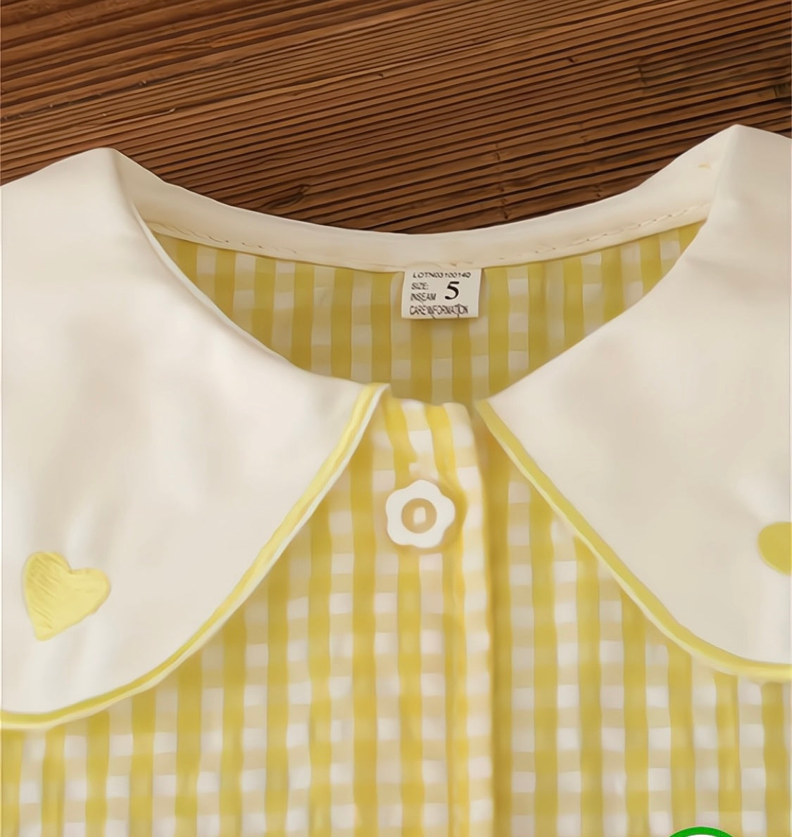 Eboo Baby Girls Sleeveless Heart Print Dress+Bag Set (YELLOW)