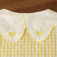 Eboo Baby Girls Sleeveless Heart Print Dress+Bag Set (YELLOW)