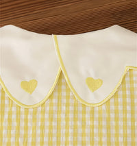 Eboo Baby Girls Sleeveless Heart Print Dress+Bag Set (YELLOW)