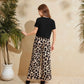 Eboo leopard print short sleeve suit girls round neck short