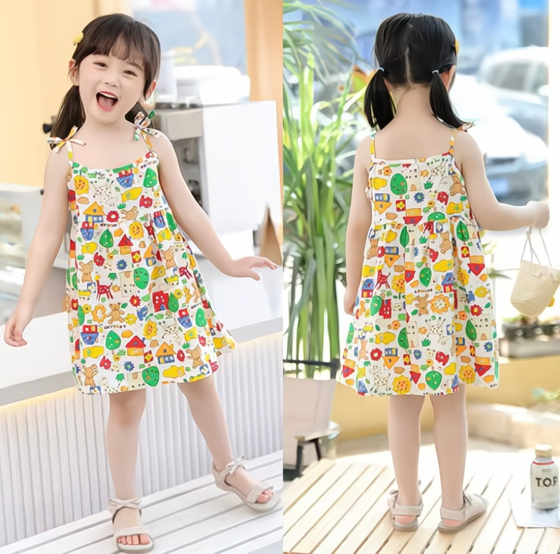 Eboo Flower Printed Girl Summer Dress
