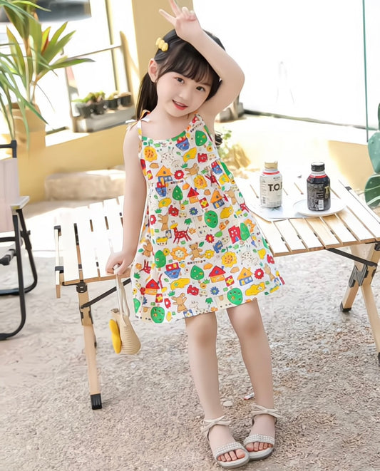 Eboo Flower Printed Girl Summer Dress