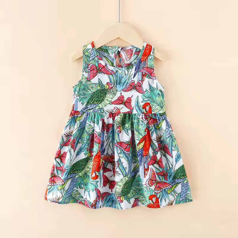 Eboo  Sleeveless Printed Skirt Beachwear Kids Dress