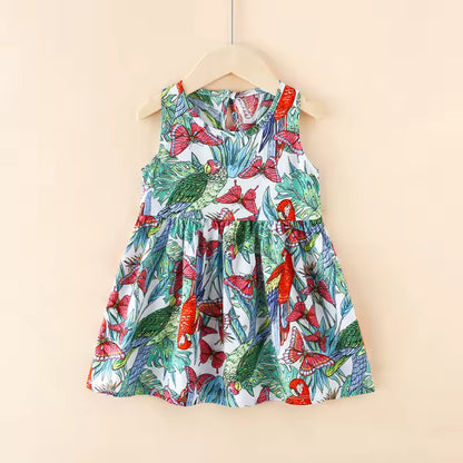 Eboo  Sleeveless Printed Skirt Beachwear Kids Dress