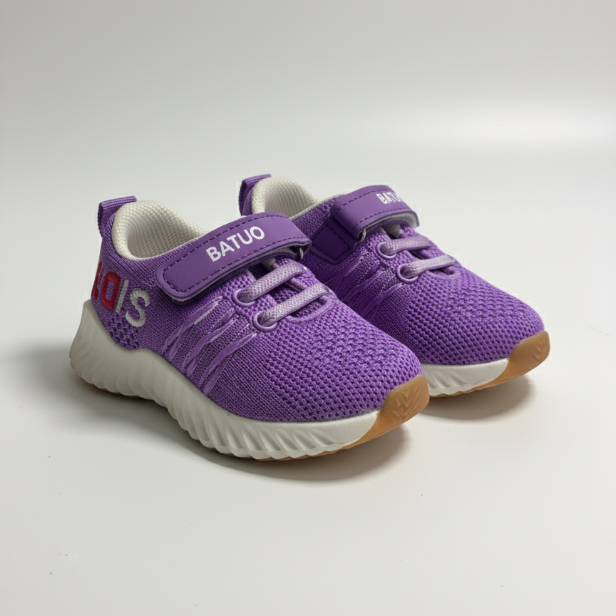 Eboo Purple Kids Sneakers With Velcro
