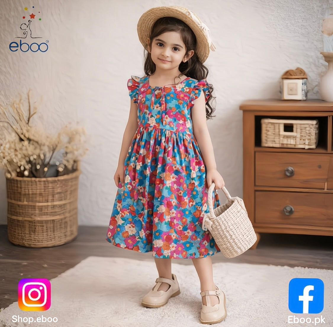 SUMMER GIRLS SWEET MULTI FLOWERS DRESS