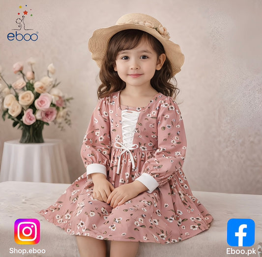 Eboo High Quality Autumn Floral Dress Elegant Flowerwork