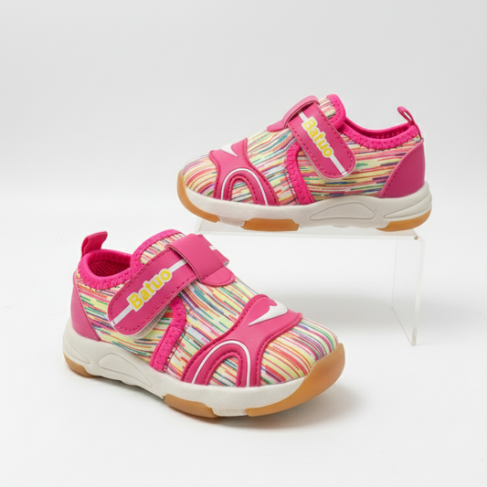 Eboo Rainbow Stripe Kids Sneakers with Velcro Strap