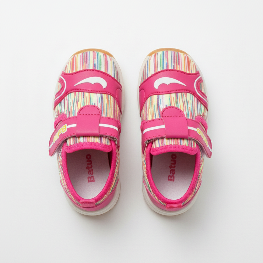 Eboo Rainbow Stripe Kids Sneakers with Velcro Strap