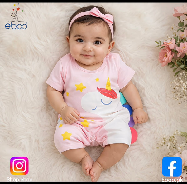 Adorable Unicorn Pink Girl Romper