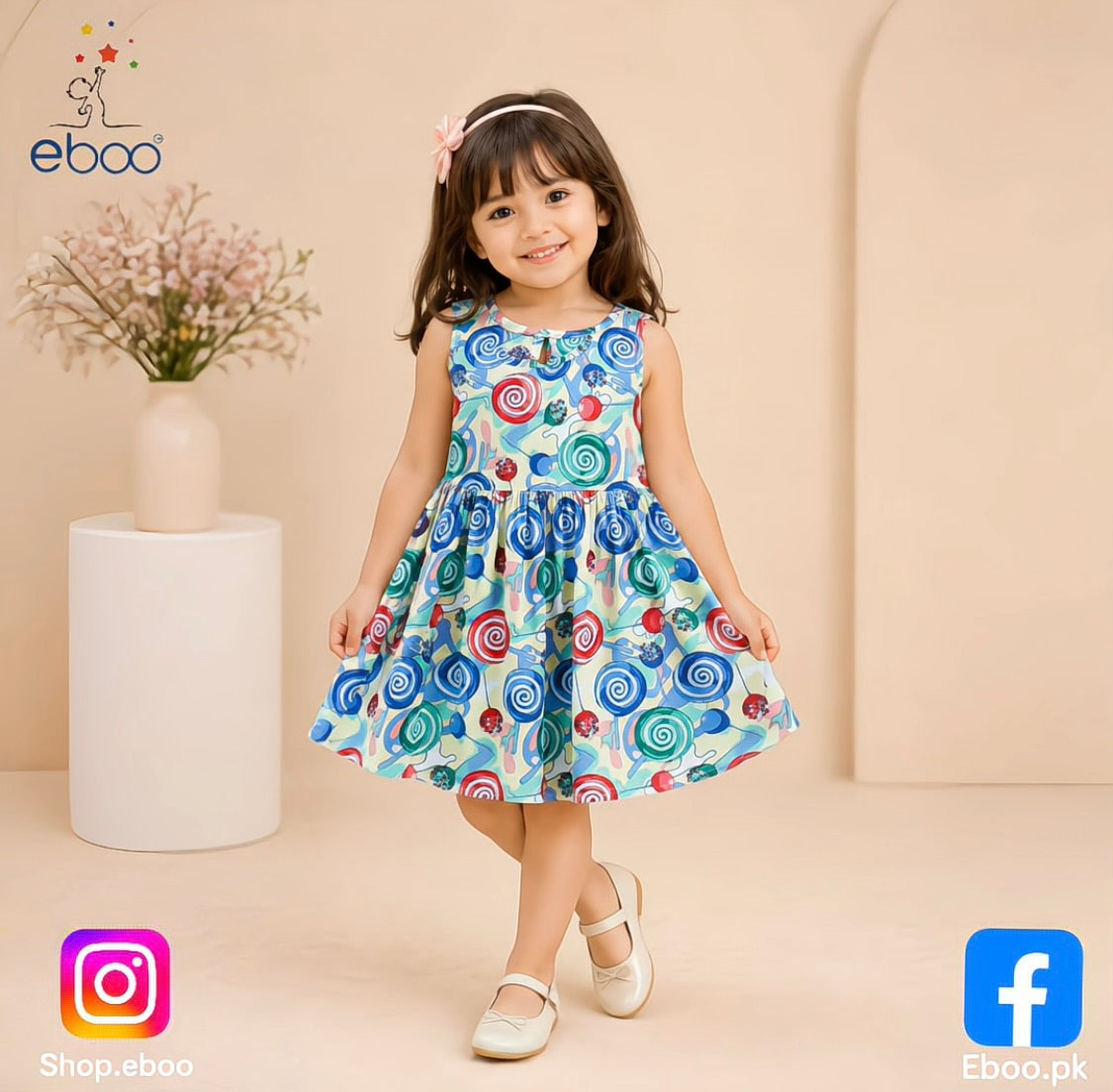 Eboo Floral Elegance Fit & Flare Dress