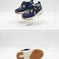 Eboo Navy Blue Kids Sneakers with Velcro Strap & Smiley Design