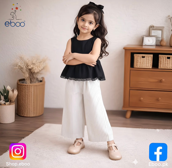 Eboo 2-piece Black western Top and wide-leg pants