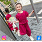 Eboo Girls summer clothes red stylish 2- Piece Elegant outfit
