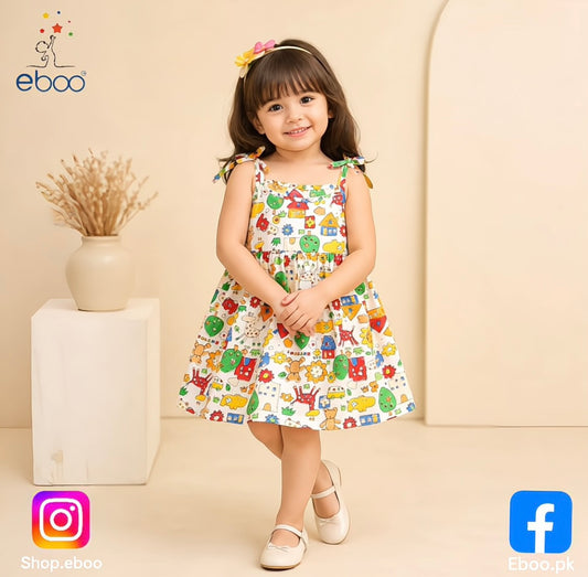Eboo Flower Printed Girl Summer Dress