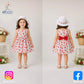Eboo Baby Girl Summer Flower Printed Bowknot Dress (RED)