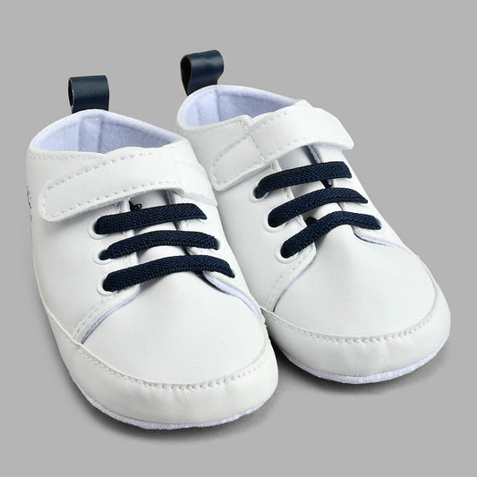 Eboo White Baby Sneakers with Black Laces