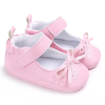 Eboo Infant Pink Bow Strap Crib Shoes