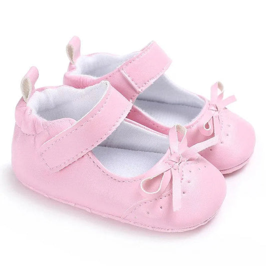 Eboo Infant Pink Bow Strap Crib Shoes