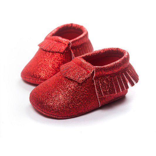 Eboo Baby Red Glitter Moccasins