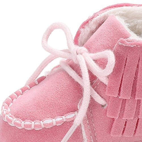 Eboo Pink Baby Moccasin with Fringe