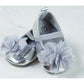 Eboo Light Grey Baby Shoes with Flower