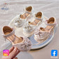 Eboo Girls Sandals Fashion Rhinestone Bow Princess Shoes Flat Heel Sandals
