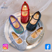 Eboo  Girls Glitter Princess Ballet Flats Shoes Ballerina Dress Shoes for Wedding Party