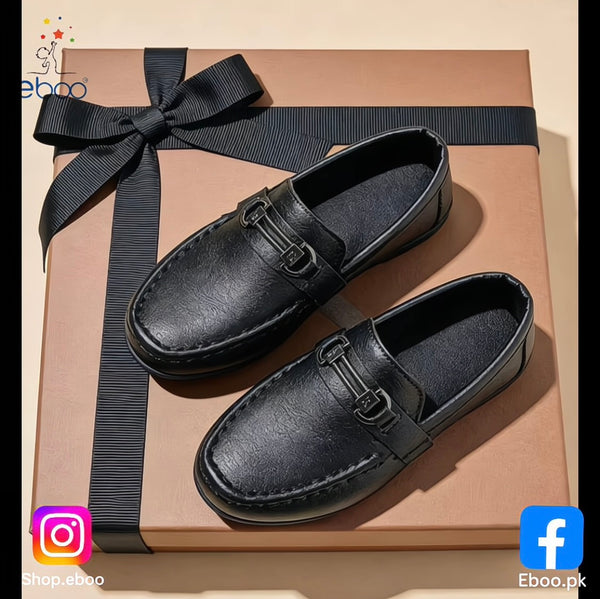 Kids Premium Black Loafers Ã¢?? Stylish Formal & Party Wear Shoes for Boys