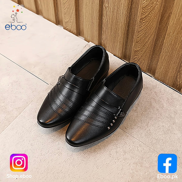 Kids Classic Black Formal Slip-On Shoes Ã¢?? Stylish Party & Wedding Wear