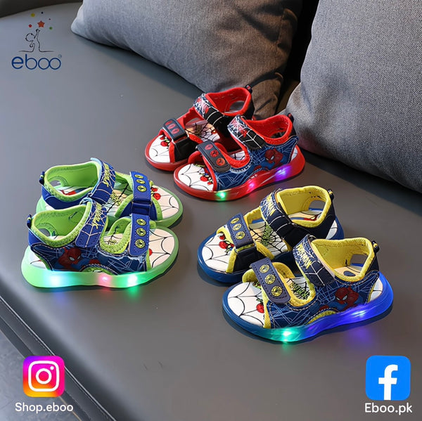 Kids LED Light-Up Skids Sandals | Kids Spider-Man Sandals