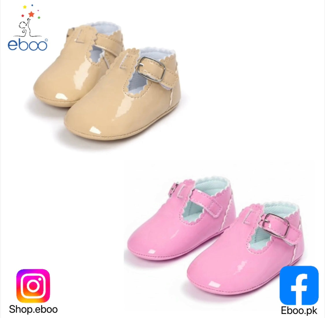 Eboo Baby Girls Patent Leather Shoes