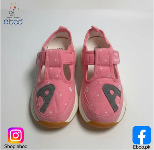 Eboo Pink Polka Dot Canvas Toddler Shoes