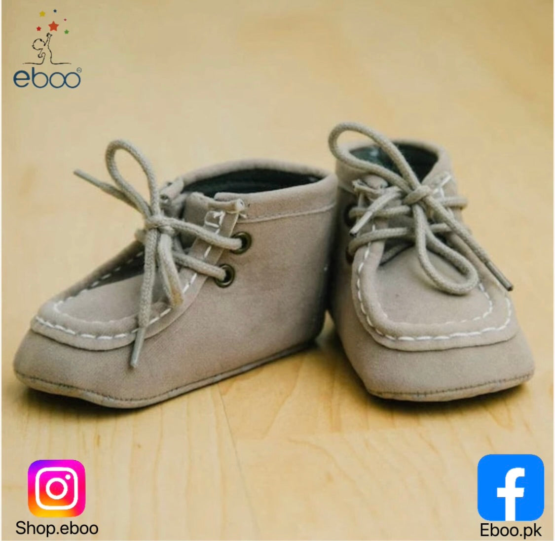Eboo Lace-Up Faux Suede Baby Ankle Boots