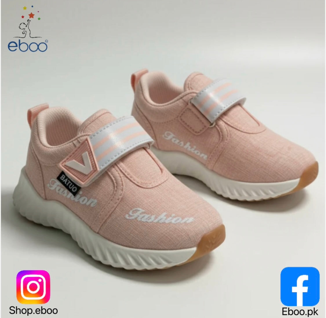 Eboo Kids' Pink "Fashion" Velcro Shoes