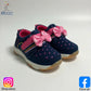 Eboo Navy Blue Kids' Sneakers with Pink Hearts & Bows