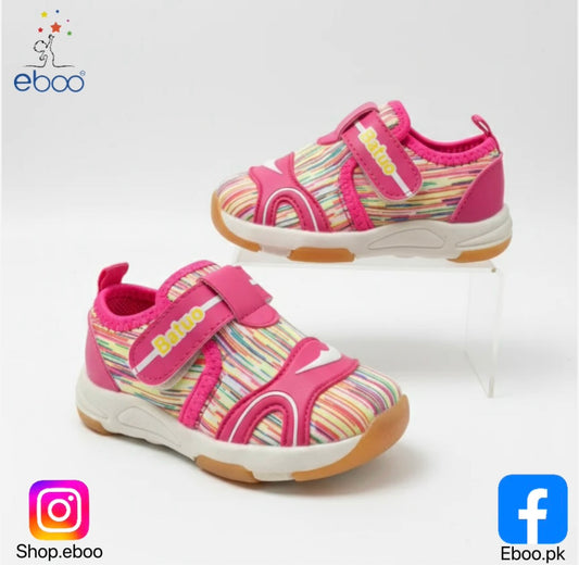 Eboo Rainbow Stripe Kids Sneakers with Velcro Strap