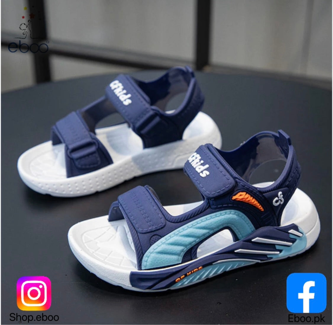 Eboo Boys' Stylish Open-Toe Sandals - Cool & Comfortable * with Straps, Soft PVC Sole