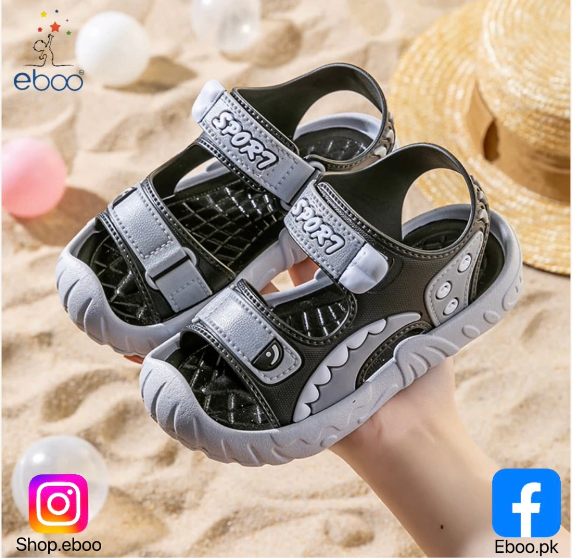 Eboo Kids' Flat Sandals, New Summer Fashion Boys Cartoon