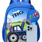 Eboo Kids Blue Truck School Backpack with Matching Mini Pouch