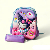 Eboo Cute Cartoon Girls 3D School Backpack with Pencil Case
