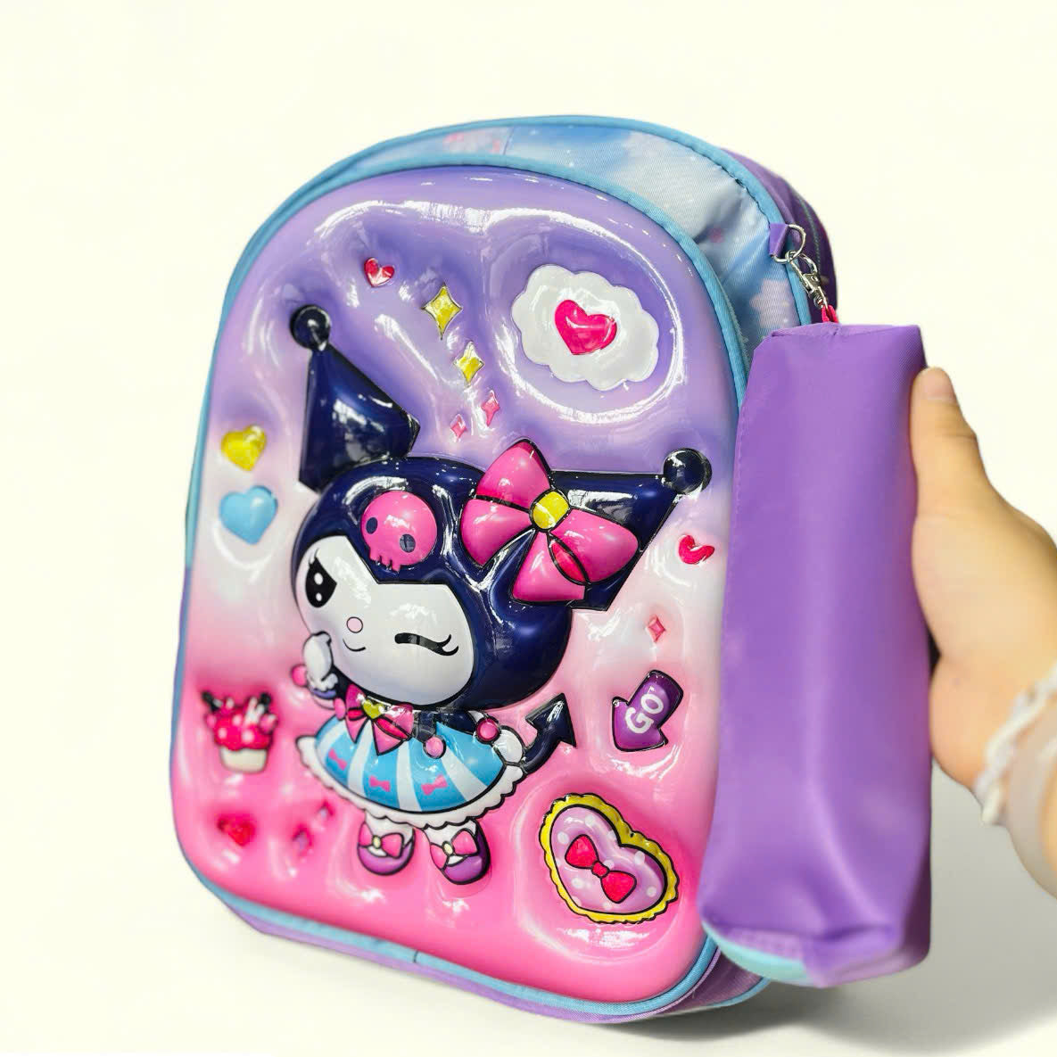 Eboo Cute Cartoon Girls 3D School Backpack with Pencil Case