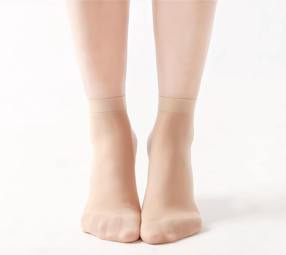 Eboo Women's Ultra Sheer Ankle Socks – Breathable Transparent Nylon Socks