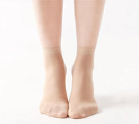 Eboo Women's Ultra Sheer Ankle Socks • Breathable Transparent Nylon Socks