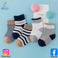 5-Pack Kids' Cotton Striped & Solid Color Socks