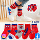 5-Pair Kids Spider-Man Socks Set with Comic Prints